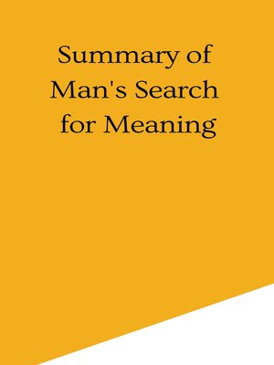 cover image of Summary of Man's Search for Meaning